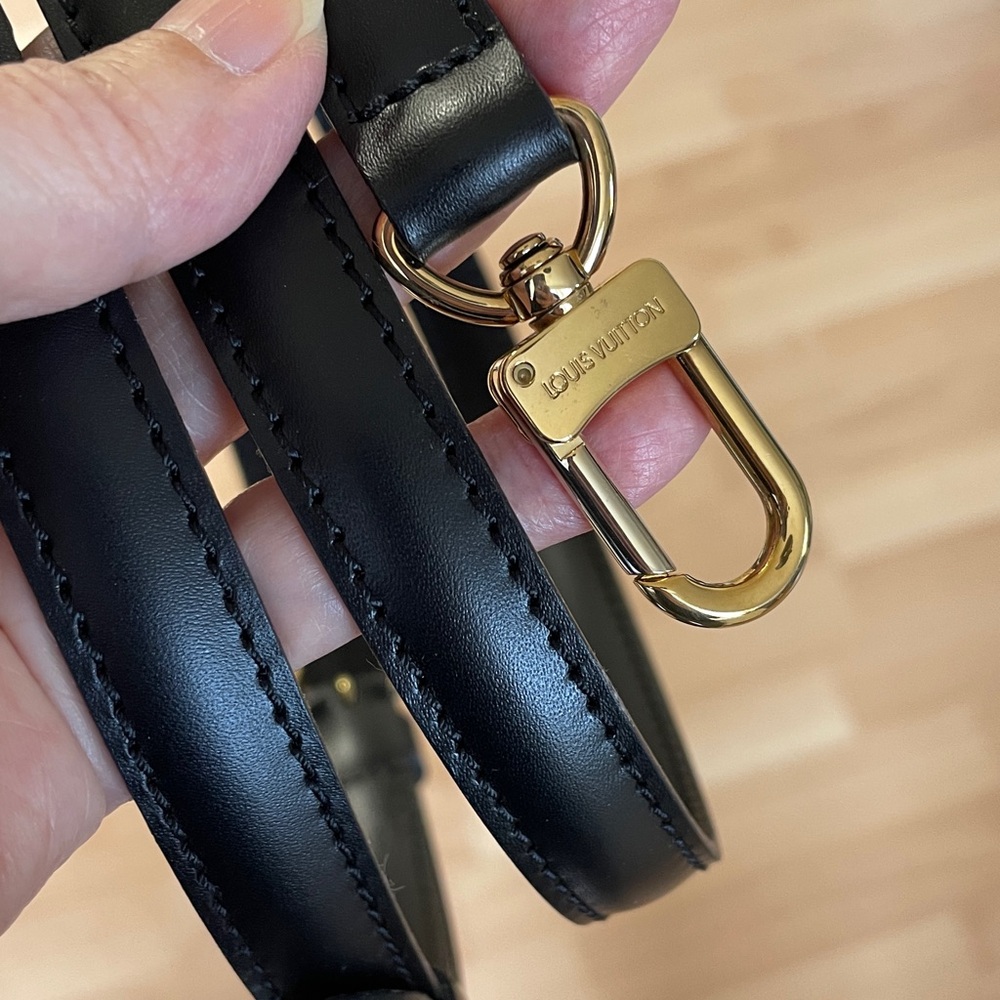 Authentic Louis Vuitton Black Adjustable Crossbod… - image 1